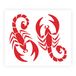 Quattroerre 15751 sticker voor auto type schorpion, rood, 10 x 12 cm
