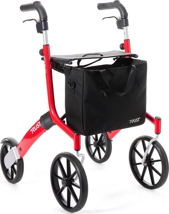 TrustCare Let's Go Out Rollator - Rood - Lichtgewicht - Opvouwbaar