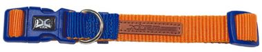 Nayeco Collier et laisse en nylon X-Trm Double Premium bleu et orange 48-66cm x 2,5cm