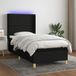 Maison Exclusive - Lit boxspring avec matelas et éclairage LED, noir, 100x200 cm, textile