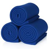 ALCLEAR 3 stuks Oeko Tex Polar fleecedekens, marineblauw, 130 x 160 cm