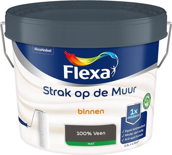 Flexa Strak op de Muur Muurverf Mat - 100% Veen - 2.5 L