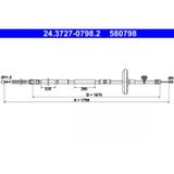 ATE Câble de frein de stationnement 24.3727-0798.2 Chevrolet 13328132