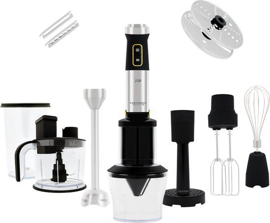 JAP Appliances ForceBlend F3 7-in-1 Staafmixer Set - 1500W - Zwart/RVS