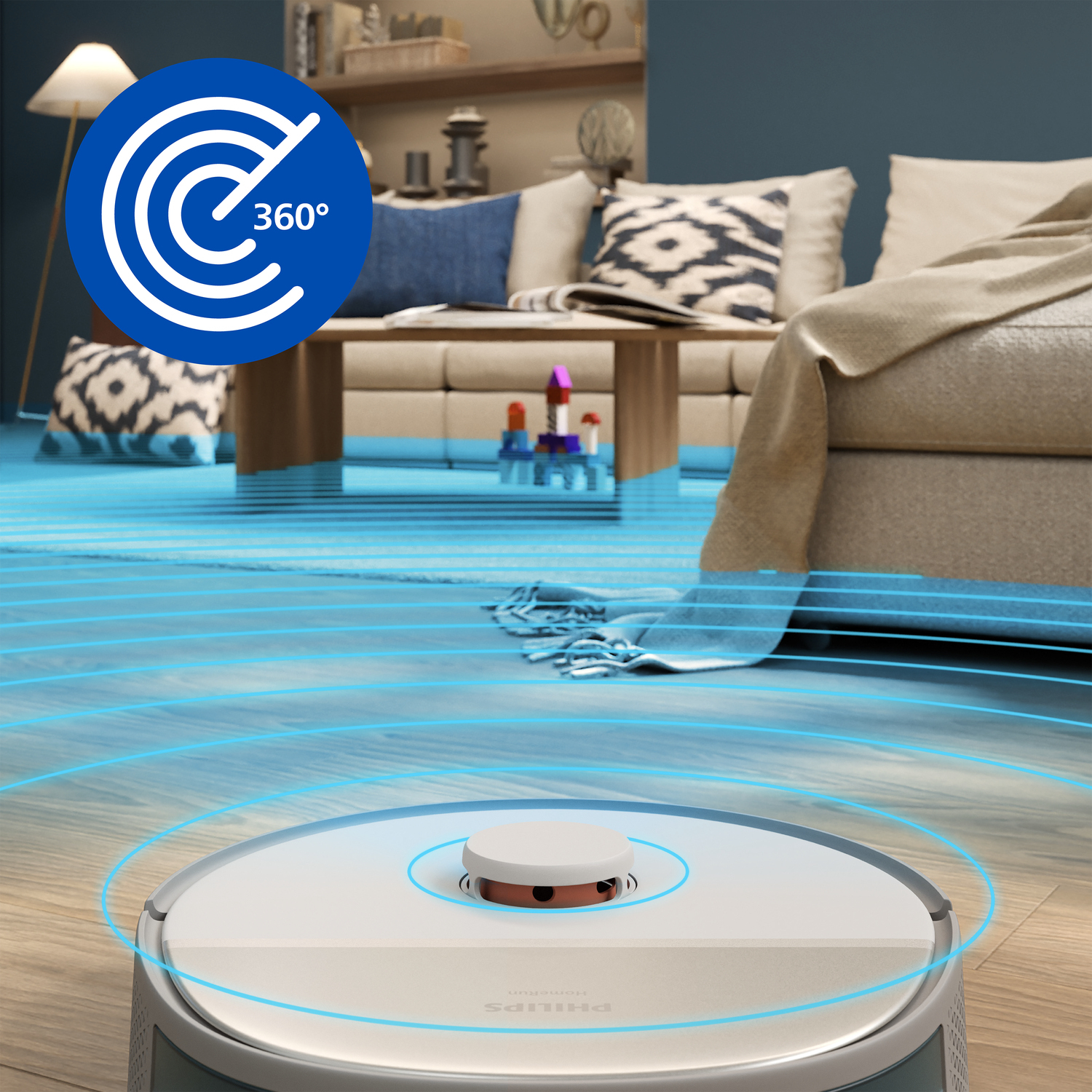 Philips XU5100/20 Robot Vacuum - Beige - 200 min - Laser Navigation - Automatic Charging