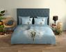 Good Morning dekbedovertrek vlinder met paardenbloem - Lits jumeaux 240x200/220 cm - Aqua - 100% Katoen renforcé
