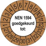 Merkloos / Sans marque Ricard Keuringsstickers NEN 1594 Goedgekeurd tot 2027 | 50 stuks, Ø 35 mm | Buiten Bruin
