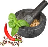 Set mortier et pilon sans marque en granit - Mortier à épices grand modèle - Pour herbes pesto épices - Pilon avec pilon - Diamètre 16 cm