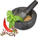 Set mortier et pilon sans marque en granit - Mortier à épices grand modèle - Pour herbes pesto épices - Pilon avec pilon - Diamètre 16 cm