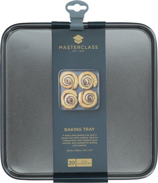 Masterclass Platte Vierkante Bakplaat - 26 x 26 cm - Grijs
