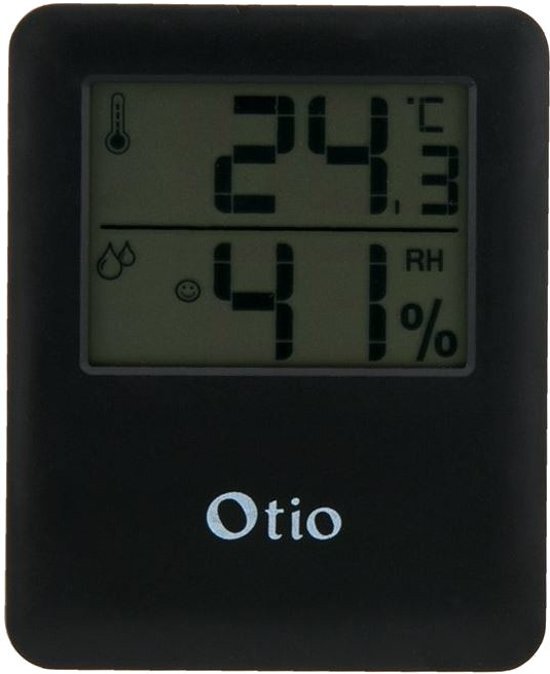 OTIO Otio Magnetische Thermometer/hygrometer Voor Binnen Zwart