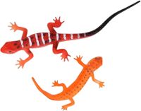 Cornelissen Icecat Kunststof dier Stretch hagedis - 2x - 10 cm - kleuren mix - speelgoed