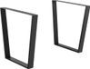 And OutdoorMatch Pied de table trapézoïdal Jessyca-55x72 cm set de 2 noir mat