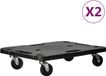 vidaXL Transporttrolleys 2 st 58x38x12 cm polypropeen zwart