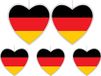 Merkloos / Sans marque Fest-Dekor Gmbh 5-delige hou van Duitsland versiering set hartjes van 14 cm en 28 cm - Landen vlaggen feestartikelen