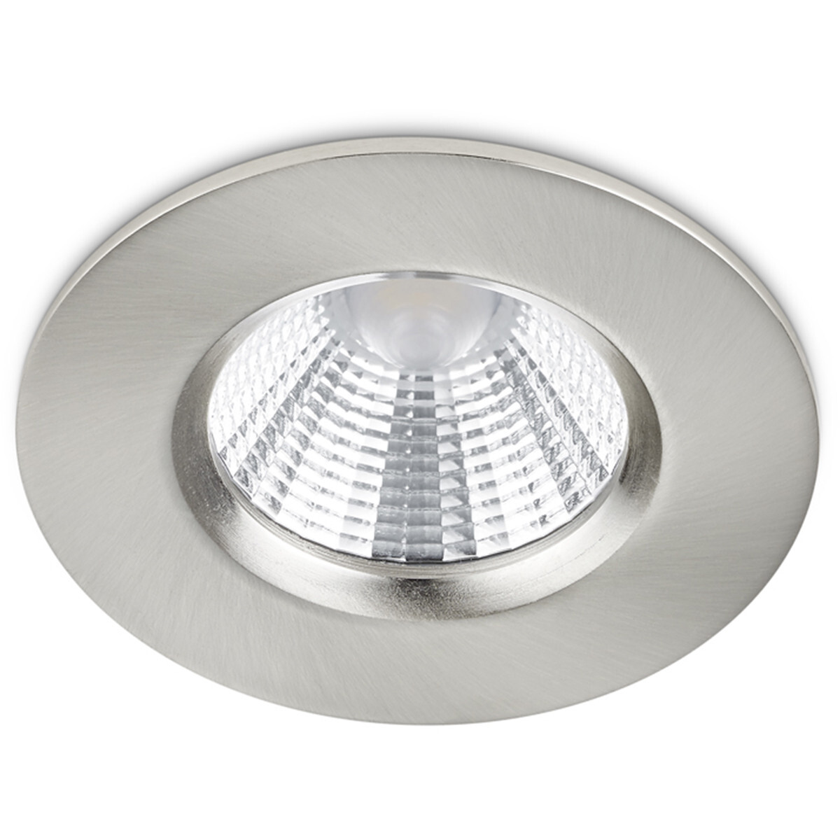 BES LED LED Spot - Inbouwspot - Trion Zagrona - 5W - Waterdicht IP65 - Dimbaar - Warm Wit 3000K - Mat Nikkel - Aluminium - Rond