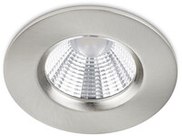 BES LED LED Spot - Inbouwspot - Trion Zagrona - 5W - Waterdicht IP65 - Dimbaar - Warm Wit 3000K - Mat Nikkel - Aluminium - Rond