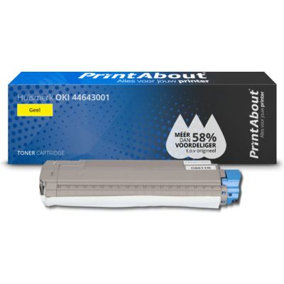 PrintAbout Huismerk OKI 44643001 Toner Geel