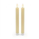Merkloos Relaxdays LED dinerkaarsen - 2 stuks - met ribbels - beige