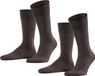 FALKE Happy 2-Pack eenkleurig katoen multipack sokken heren bruin - maat 47-50
