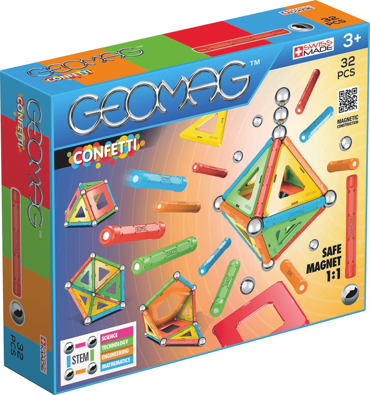 Geomag Confetti 32 delig - Anti-stress speelgoed - Meerkleurig