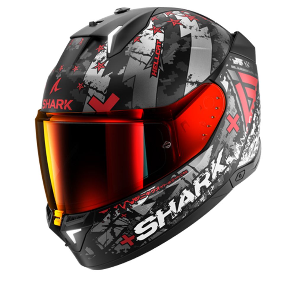 Shark SKWAL i3 Hellcat Mat Zwart Chrom Rood Integraalhelm - Maat XL