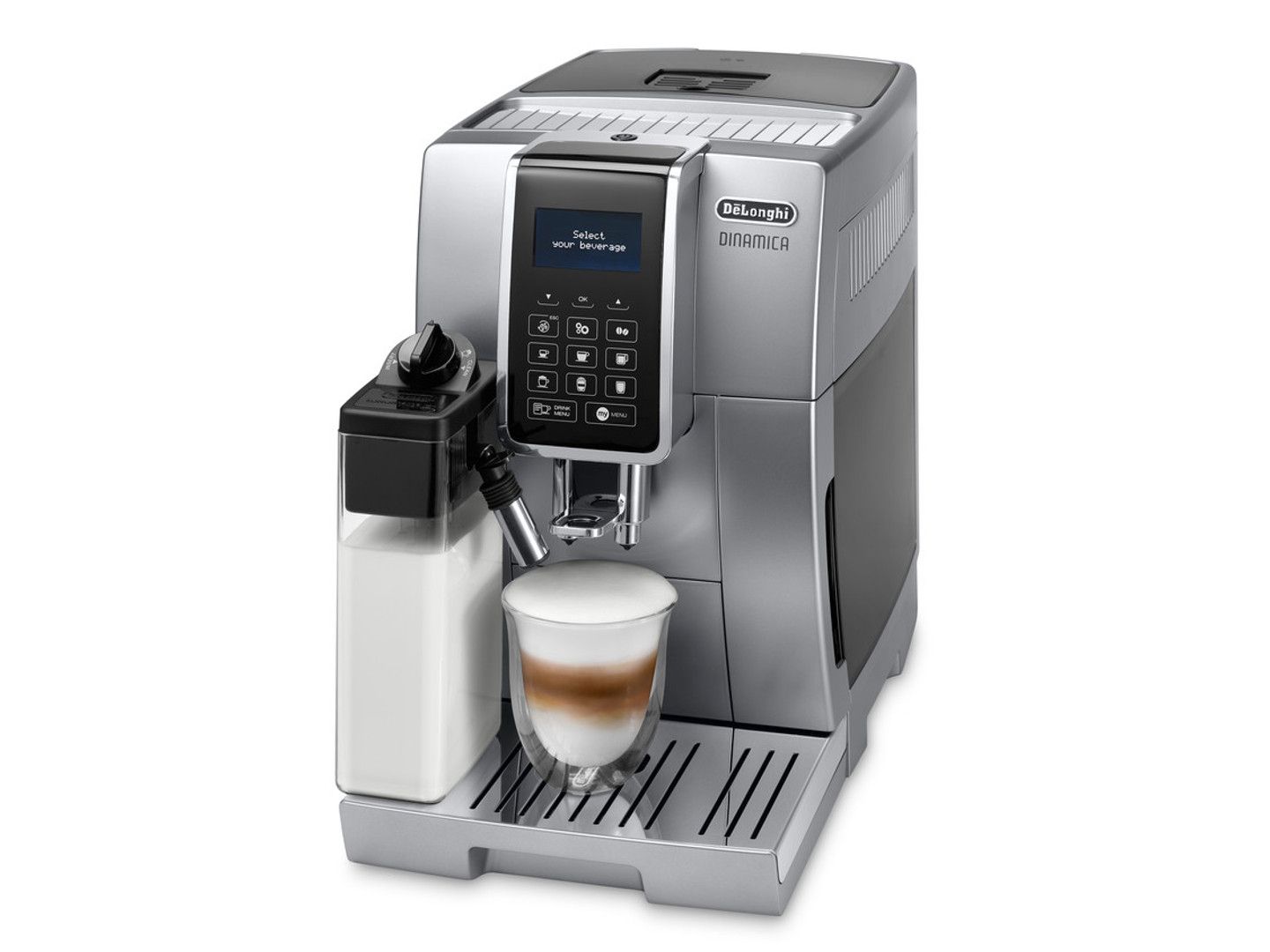 De'Longhi Dinamica ECAM 350.75.S Volautomatische Espressomachine - Zwart/Zilver