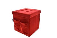 Velvet rood 50 x 50 cm met zakken en knopen