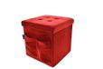 Velvet rood 50 x 50 cm met zakken en knopen