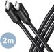 Axagon BUCM3-CM20AB USB-C kabel USB 3.2 Gen1 USB-C stekker 2 m Zwart