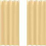 vidaXL Blackout Gordijnen met Ringen 2 st Beige 260 x 140 cm Polyester