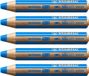 STABILO Woody 3 in 1 Crayons - Bleu Moyen - 5 Pièces