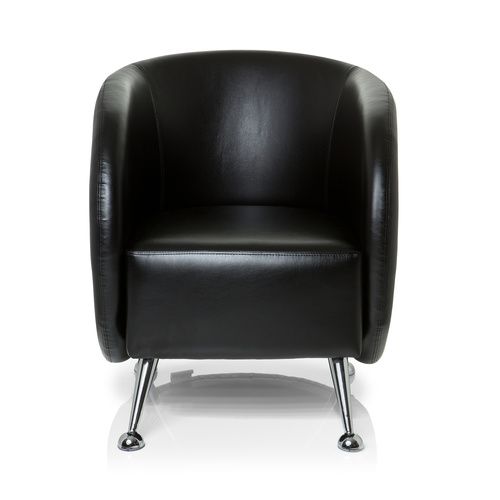 hjh OFFICE Loungestoel | Zwart | Kunstleer | ST. Lucia | 1-Zits