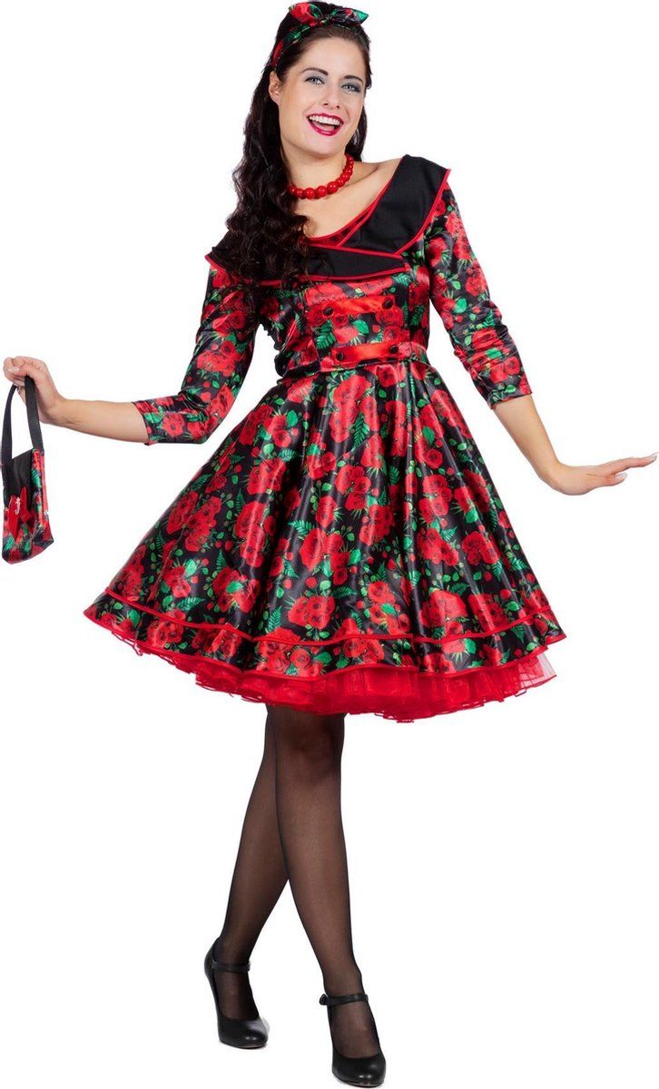 Wilbers Rock 'N Roll Jurk Vintage Rosie - Maat 44 - Polyester - EAN: 8720059010554