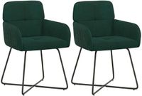 vidaXL Eetstoelen 2 stuks fluweel Donkergroen 59 x 56,5 x 86 cm