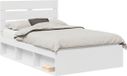 vidaXL Cadre de lit avec tête de lit Blanc 120 x 190 cm Bois de pin massif
