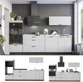 Vicco Complete keukeneenheid Fame-Line, Wit Landhuis/Antraciet, 280 cm