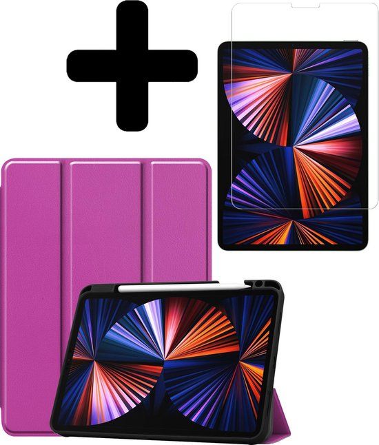 LUQ Hoesje voor iPad Pro 11 inch (2021) - Paars - Book Case