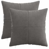 vidaXL - Kussensloop - 2 pcs - ALMELO - Donkergrijs - 30 x 30 cm - corduroy
