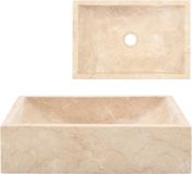 VidaXL Lavabo 45x30x12 cm marbre crème brillant