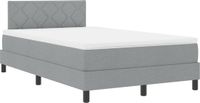 vidaXL Boxspringbed met hoofdeinde Lichtgrijs 120 x 190 cm Stof