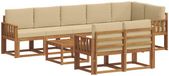 vidaXL - Salon d'angle - 8 places assises - Naturel et beige - Acacia bois