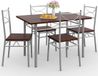 Casaria Eettafel Set 5 delige - Eettafel + 4 stoelen - Donker Eiken