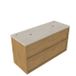 Saniclass Holz Frame Badkamermeubelset - 120x45x63cm - Travertine natuurstenen topblad - 2 kraangaten - 2 lades - mat eiken natural (hout) SW1578604/SW1242432
