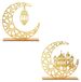 Ramadan decorationset (2 stuks): Houten maan en LED-nachtlamp