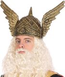 Atosa Viking/Noorman carnaval verkleed helm - voor heren - krijgers - goud - kunststof