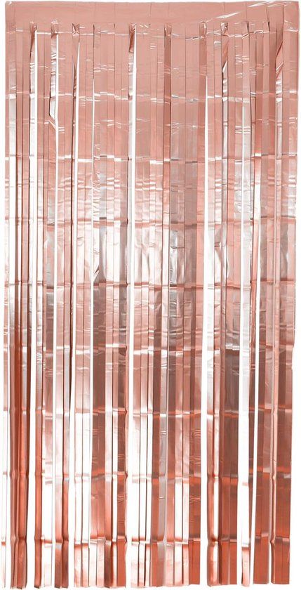 Merkloos Folat Feestgordijn mat roségoud 1x2m
