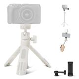 NEEWER Basics Mini Desk Selfie Stick Statief Compatibel met iPhone GoPro Insta360 DJI, Draagbare Kleine Camera Webcam Android Mobiele Telefoon Houder Balhoofd Verhoogde As Video Opname Stand, TP43 Wit