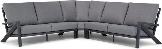Santika Cinta Hoek Loungeset 3-delig - Grijs-antraciet - 6 persoons