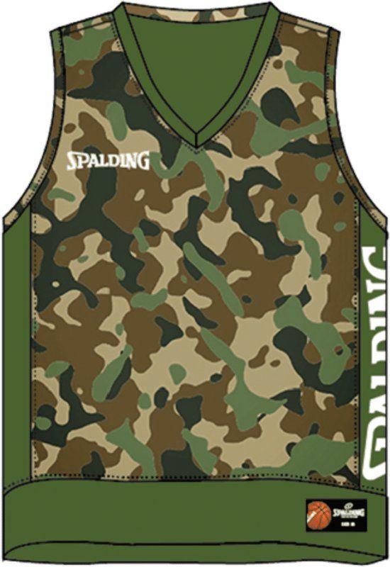 Spalding Reversible Basketball Shirt Men - Camouflage / Khaki - Size M